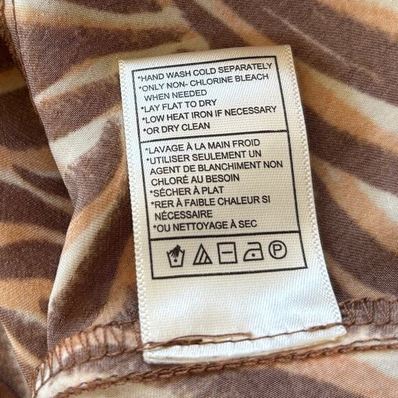 Steve Madden Christina Brown Zebra Satin RUFFLE Handkerchief Slip Dress XL NWT - Picture 8 of 9